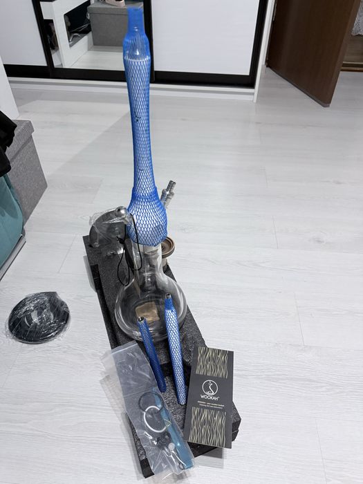 Narghilea Premium WOOKAH White Nox - NOUĂ / FULL BOX - Certificat Autenticitate