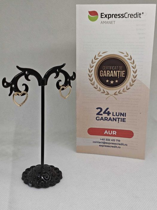 Cercei din aur de 14K  (Ag43 Falticeni B4006.2) - 24 luni garantie!
