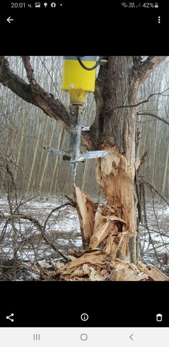 Унищужител-раздробител на пънове много силен