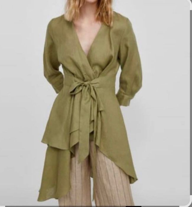ZARA асиметрична дреха с прехлупване р-р С