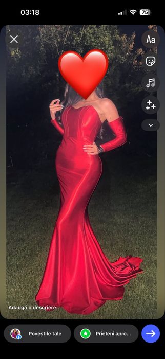 Rochie lunga, eleganta, de nunta, cu trena