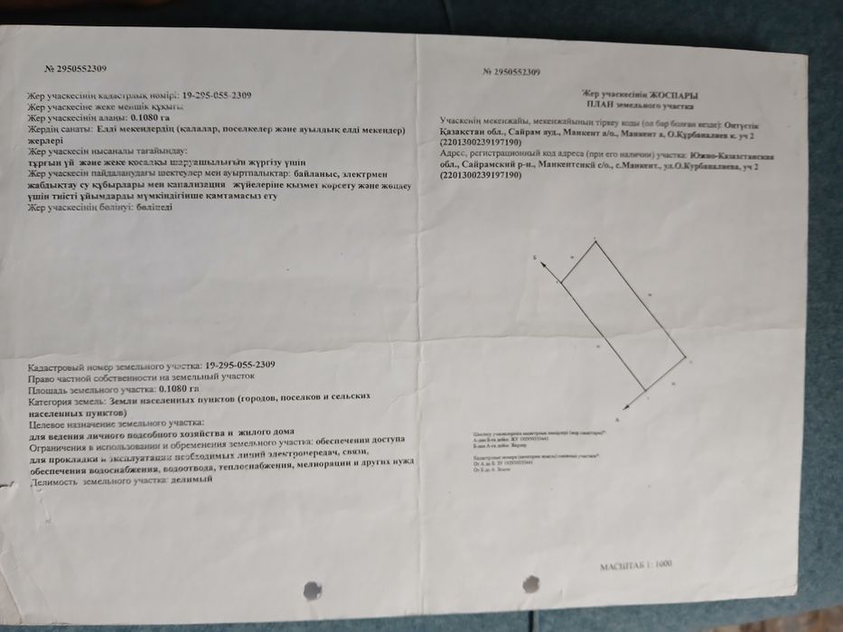 Земельный участок Манкент