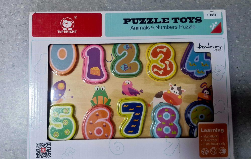 Puzzle din lemn cu cifre