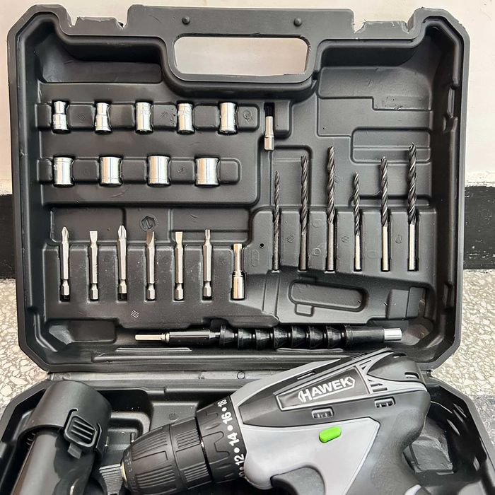 Акумулаторен винтоверт с вложки и удължение 12V HAWEK