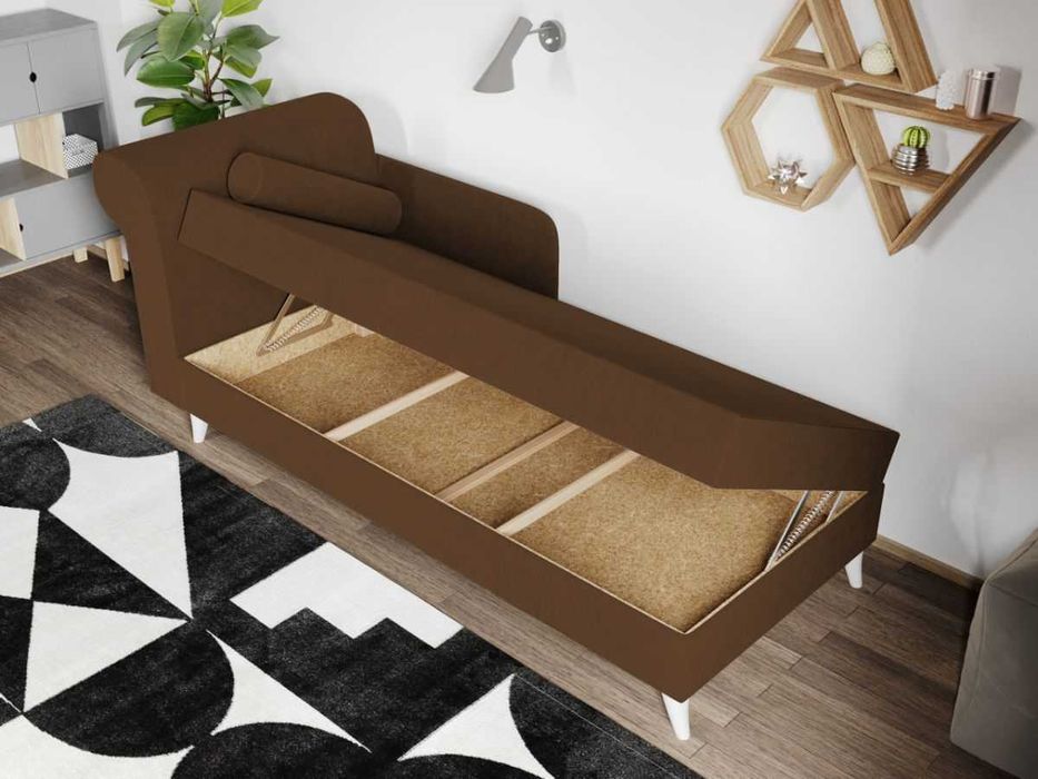 Divan dublu / Pat matrimonial tapitat Maro Round Rabatabil