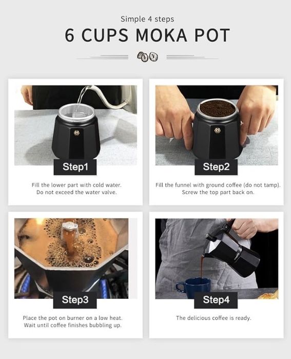 Cafetieră VINATO Moka din aluminiu pentru plită