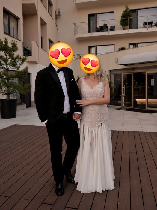 Rochie mireasa unicat perle si paiete