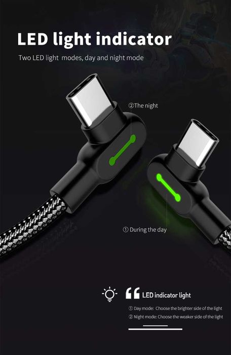 Cablu Usb Type C Fast Charge 2m 3m iPad Samsung Huawei angular 90°