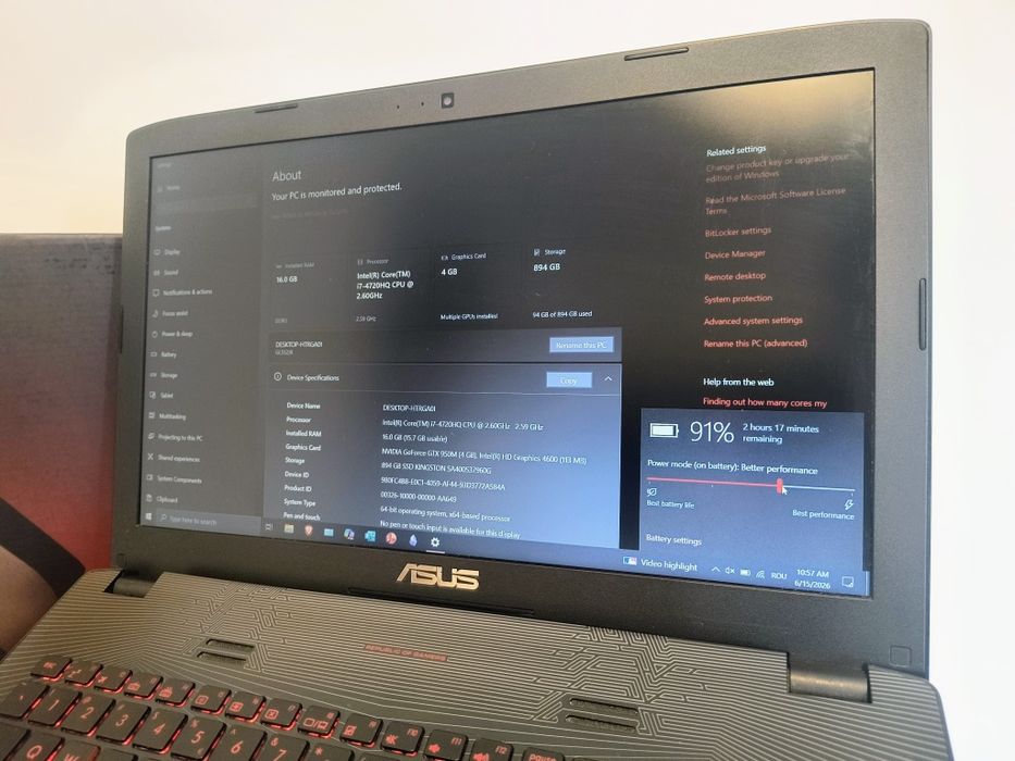 ASUS ROG GL552JX – Laptop Gaming | I7, 16gb RAM, GTX 950M, SSD 1TB