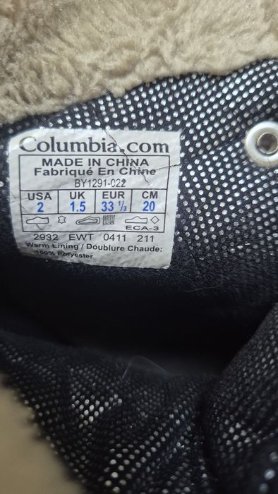 Ботинки Columbia 33р 20см