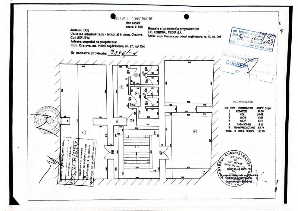 Închiriez spațiu comercial ultracentral în Craiova, pentru activități medicale, laborator de analize, policlinică, centru de înfrumusețare, crame