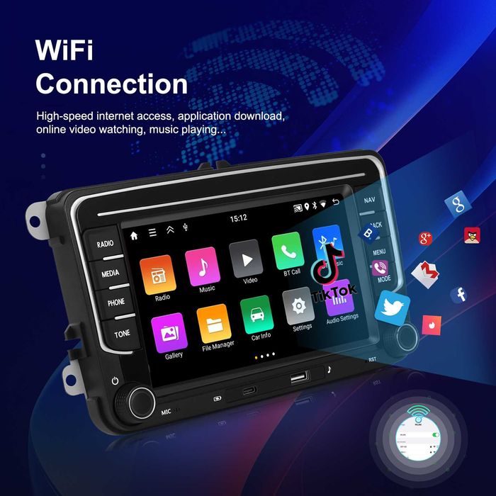 Navigatie Android,VW Passat,Golf,Jetta,Touran,Carplay,4GB + 64GB.