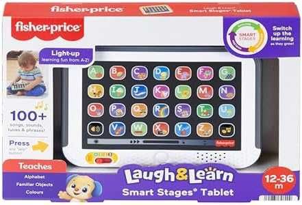 Нов Детски образователен таблет Fisher-Price 100+ звуци и песни 28 бутона UK English за 1-3 години дете
