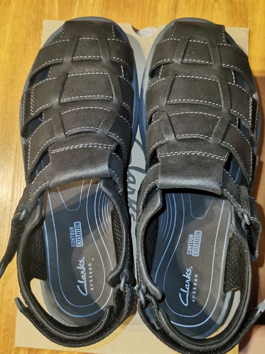 Sandale barbatesti Clarks, noi, piele naturala, mar. 44 si 1/2
