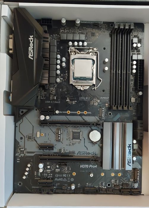 Процессор i5 9400f, материнская плата AsRok H370 Pro4, БП HuntKey 500w