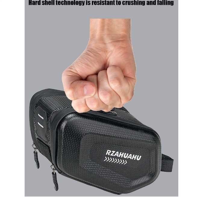 Borseta pt bicicleta, piele artificiala si carbon 20X12X12cm