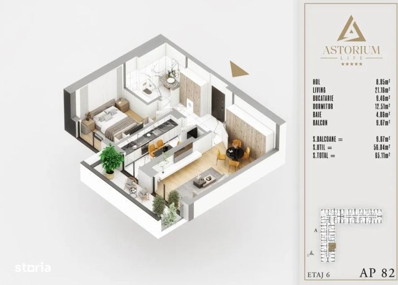 Apartament 2 camere - Astorium Life - Comision 0%