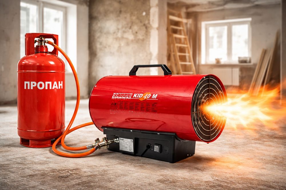 Газовая тепловая пушка для сушки влажных квартир