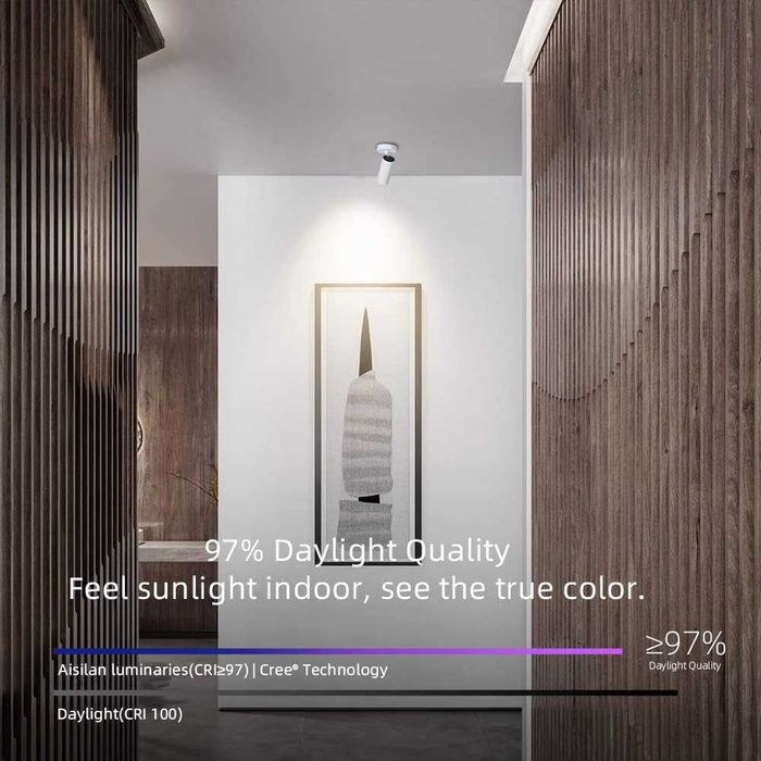Aisilan прожектор LED бял димируем въртящ се за таван 7W 3000K - бял