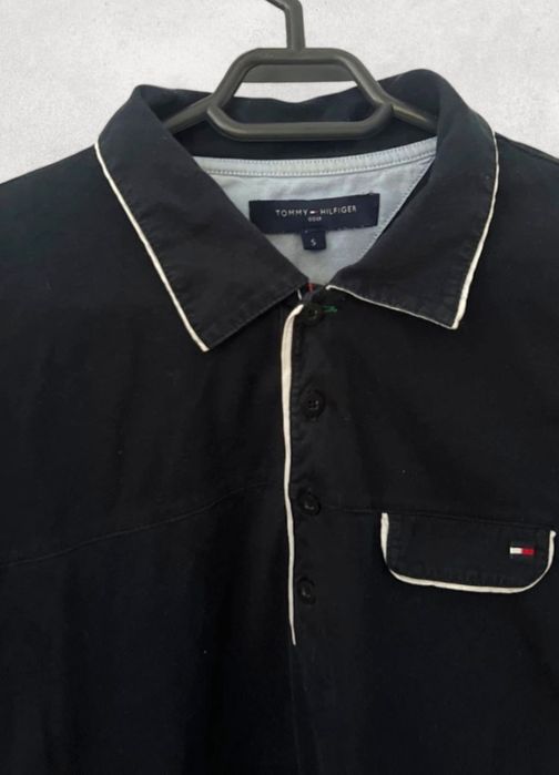 Tricou polo negru Tommy Hilfiger S