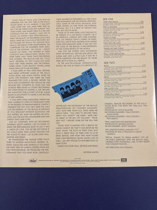 Vinil The Beatleas at the Hollywood Bowl