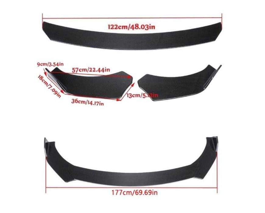Lip prelungire ornament pentru bara fata adaptabil pe Ford Focus mk2