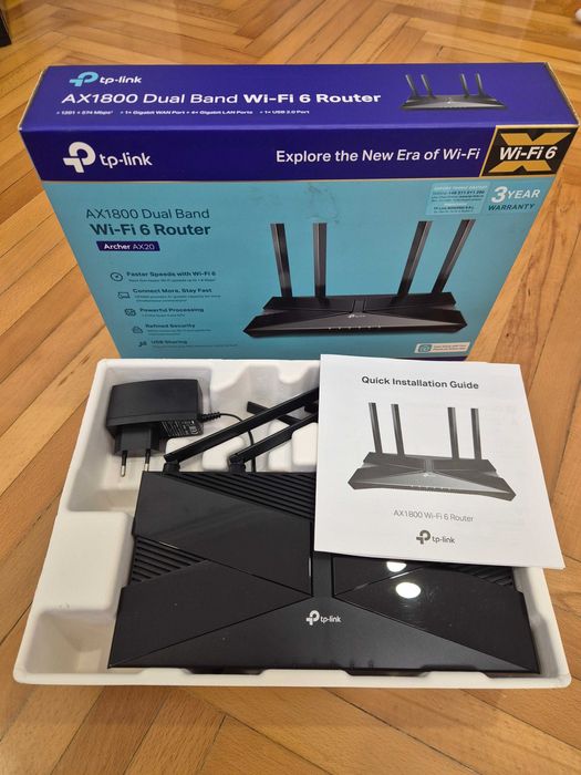 Router Wireless Wi-Fi 6 TP-Link Archer AX20 Dual-Band AX1800 1.8 Gbps