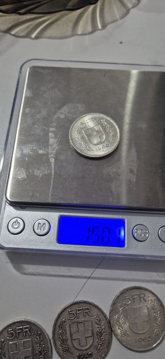 Moneda Argint [RARITATE/EROARE] 5 Franci Elveția 1969