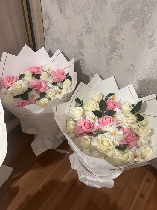 Букеты розы из мыльных роз