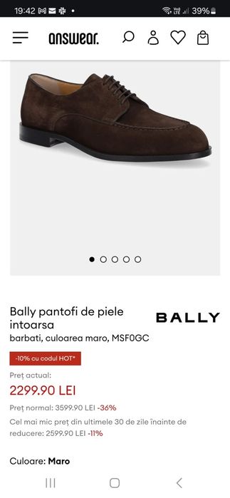 Pantofi piele întoarsă Bally