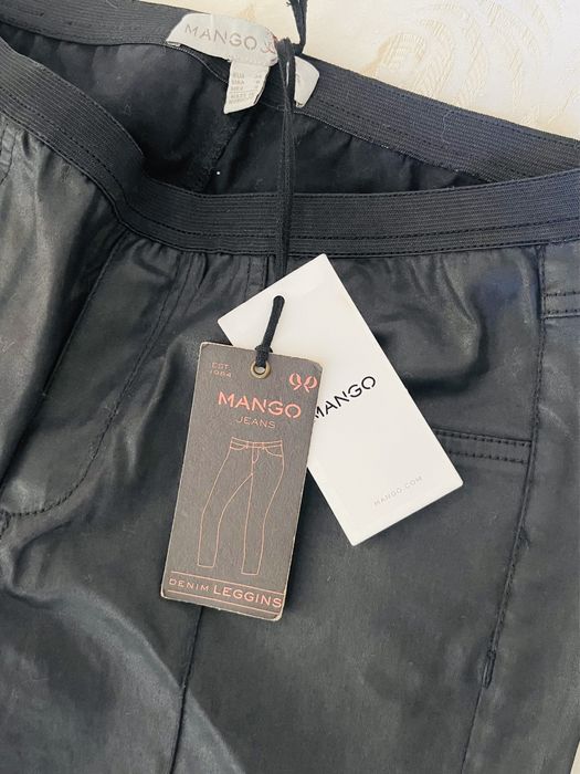 Pantaloni tip colanti MANGO SUIT noi cu eticheta imitatie piele