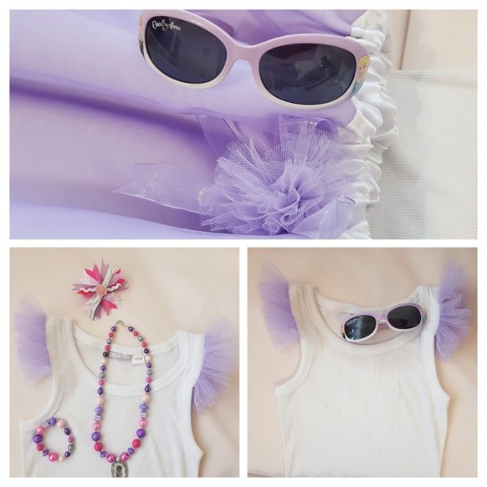 Set tutu si maieu 122/128 cm +la alegere set accesorii sau ochelari