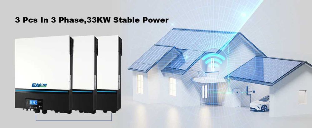 Инвертор за соларни панели Easun 11KW извън мрежата 150A двоен MPPT