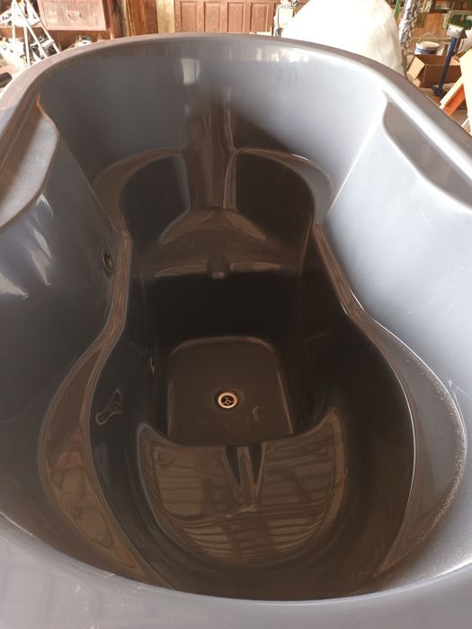 Ciubar fibra sticla oval cu soba exterioara,ofuro,