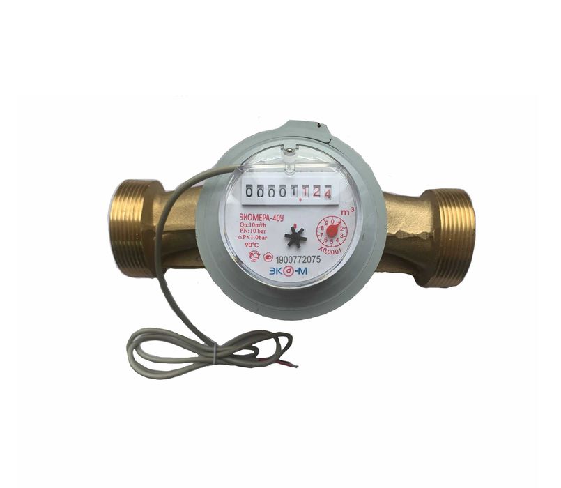 Счетчик воды 40 универсальный импульсный одноструйный L-200 Экомера