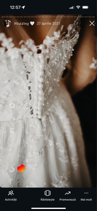 Rochie de mireasă deosebită – făcută la comandă, impecabilă
