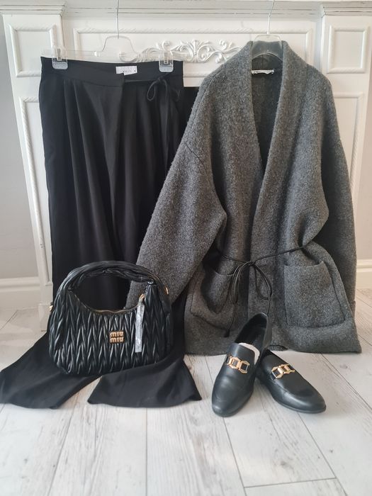 Сет ZARA, полто- жилетка, панталон, обувки,чанта