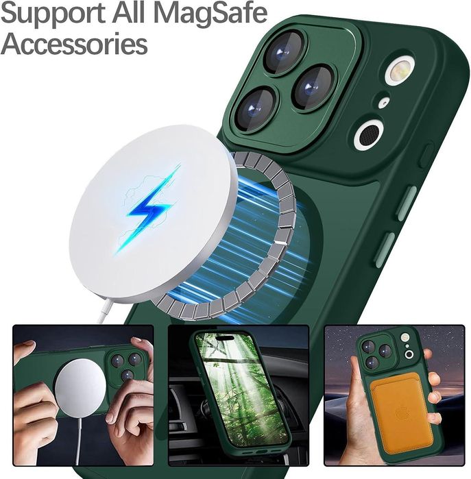 Матов magsafe кейс за apple iphone 17 pro max със защита на камерите