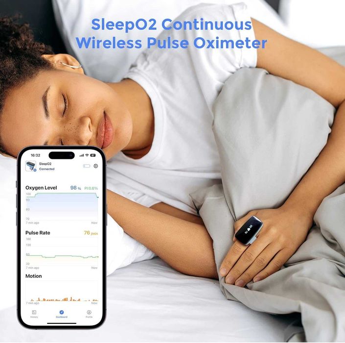 Wellue Sleep O2 Oxigen monitor кислороден монитор на съня с аларма