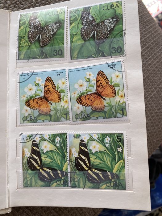 Марки гашеные, бабочки 1982-84 годы. Guba