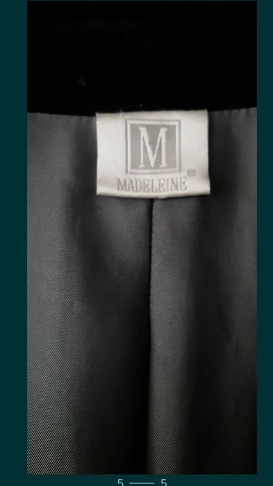 Palton Madeleine,casmir pur 100% negru elegant superb L