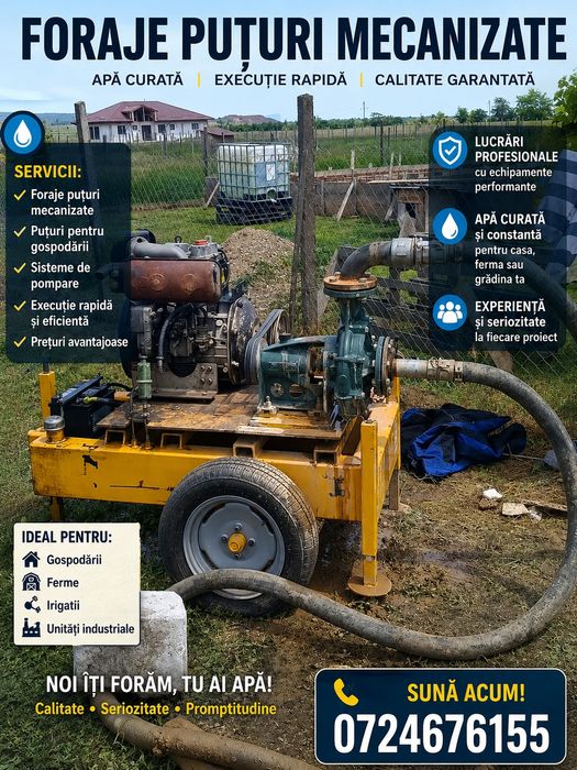 Foraje puțuri manuale