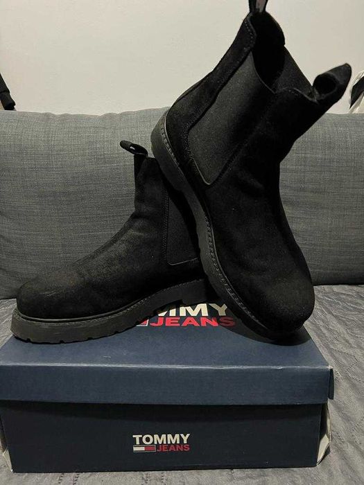 Ghete de piele Tommy Hilfiger negre, modele diferite, marimea 46