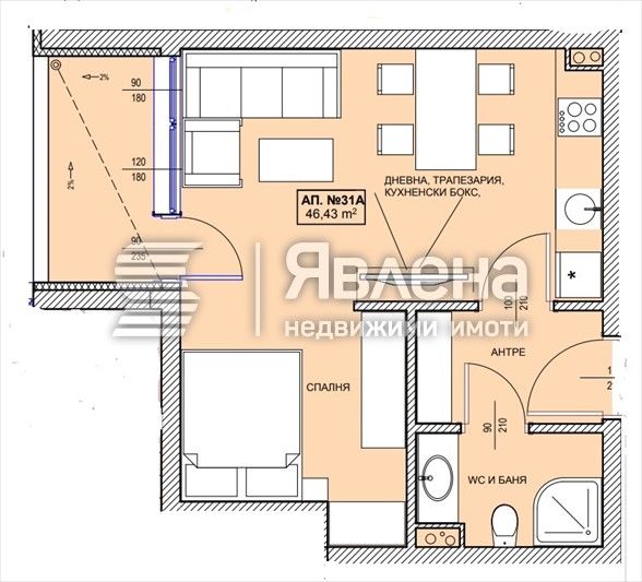 Продава се Едностаен апартамент в Поморие - 56 кв.м за 1236 €/кв.м - Снимка #1