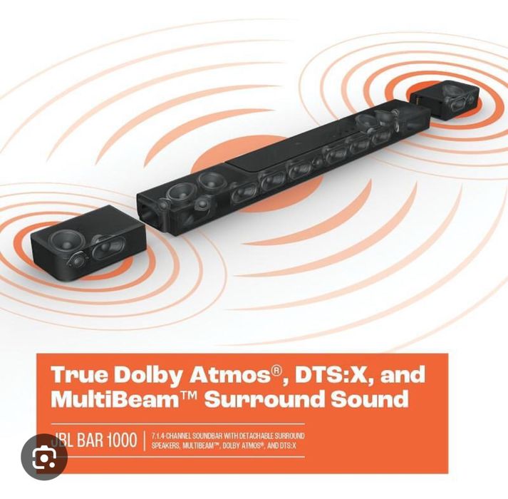 JBL BAR 1000 7.1.4 Soundbar Dolby Atmos 880W DTS:X Multibeam Wi-Fi