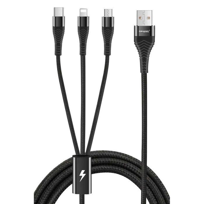 Кабел за зареждане на всички телефони  USB към Apple/Type-C/MicroUSB