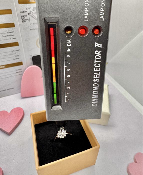 Сребърен пръстен с мойсанит(диамант) 0.5 карата