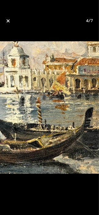 Tablou in ulei pe panza lipit pe carton Venetia
