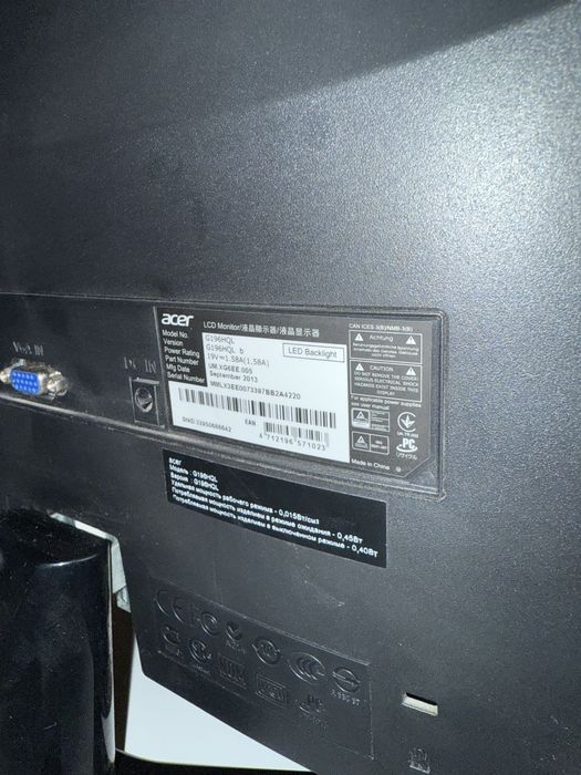 Монитор vga 18,5 диагональ