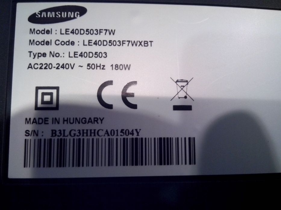 TV samsung model UE24H4003AWXB   - LE40D503F7W,-si24MT47D-PZ